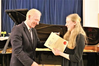 Ava Lea-James receiving her Award at the Festival Concert
